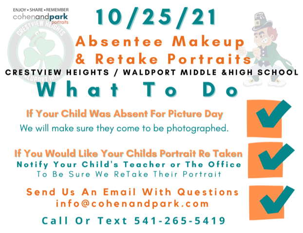 Absentee Makeup & Retake Portraits - October 25th